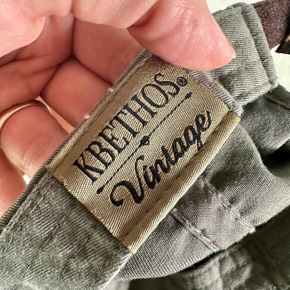 Kbethos Vintage NWT 100% Cotton Gray Happy Camper Cheetah Print Embroidered Cap - Picture 7 of 7